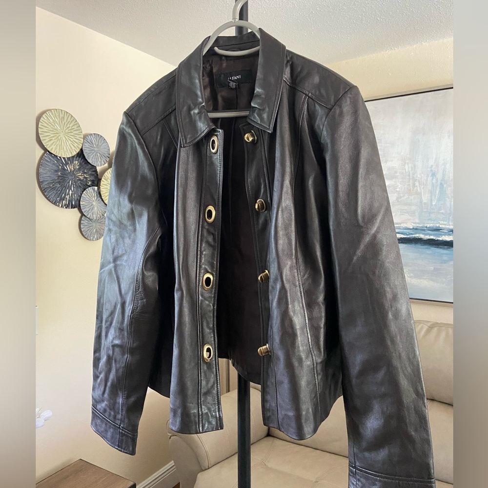 Black Alfani Women’s Leather Jacket (XL)